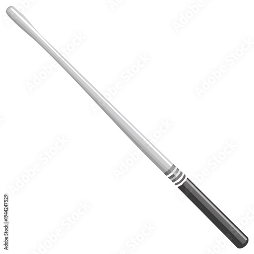 Stylized illustration of a modern musical drumstick or mallet with a distinct dark handle