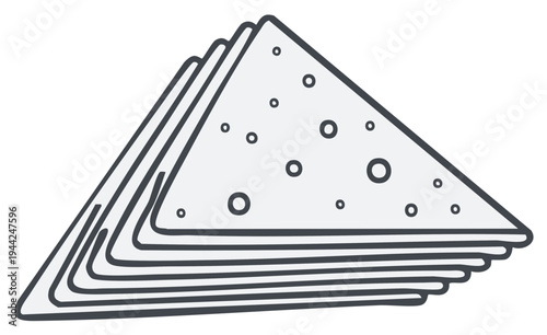 Stack of Thin Crispy Tortillas for Mexican Food Preparation and Cooking