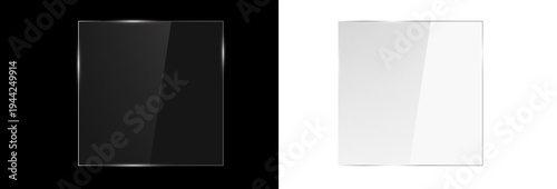 Slika na platnu Transparent glossy glass plate with screen reflection