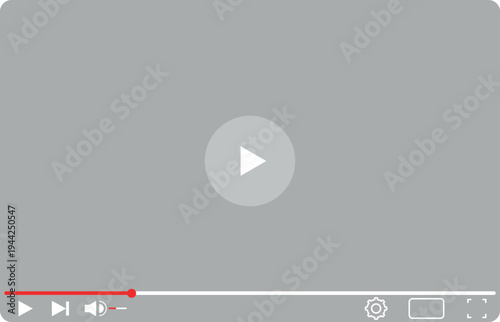 Multimedia video player with play button, Ideal for web application.