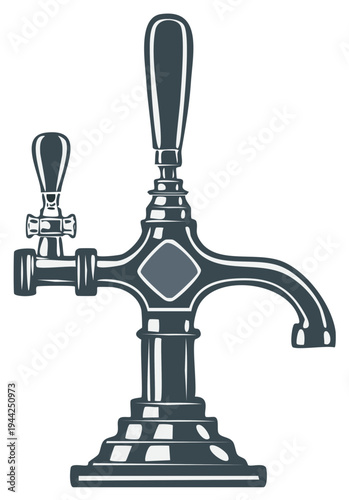 Vintage-style beer tap illustration