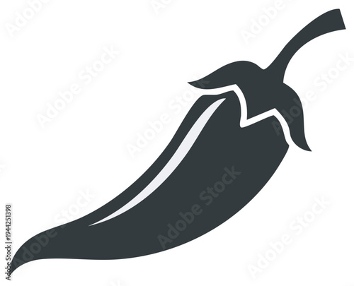 Chili Pepper Silhouette, Hot Spice Vegetable, Food Ingredient Icon