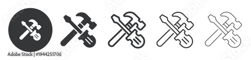 Work Tools thin line and solid icon. Multi series icon. Web minimal icon