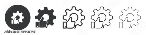 Successful Configuration thin line and solid icon. Multi series icon. Web minimal icon
