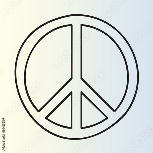 Minimalist peace symbol icon with clean line design