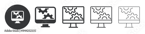 Software Settings thin line and solid icon. Multi series icon. Web minimal icon