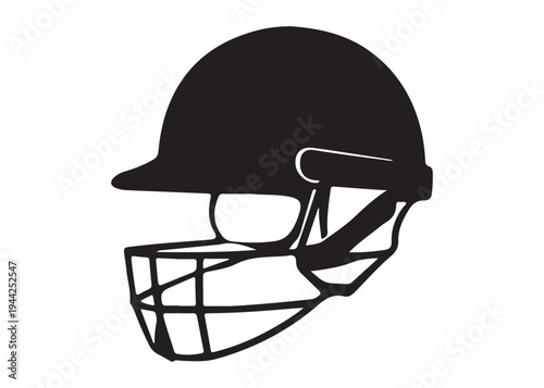 cricket helmet logo silhouette vector, batsman helmet logo silhouette vector illustration, safety helmet logo silhouette, sports protection equipment helmet logo silhouette design on white background