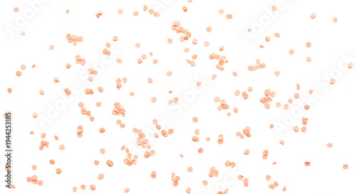 Orange confetti falling on transparent background festive celebration party