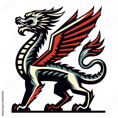 Dragon vector and illustration.