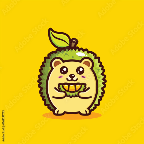 cute hedgehog with durian thorns