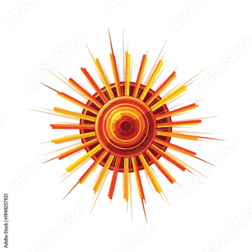 Vibrant Orange and Yellow Sunburst Design Element.