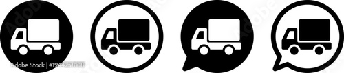 トラックのアイコン 配送・物流・輸送を表すシンプルなUIデザイン Truck Icon Delivery Logistics Transportation UI Design
