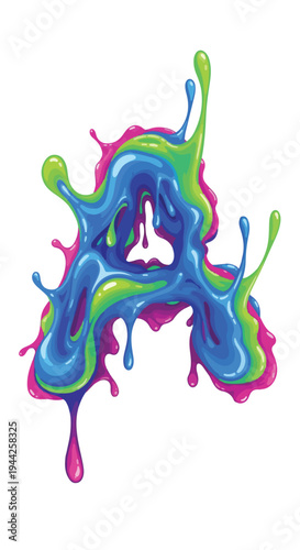 Vibrant Paint Splashing in Bright Colors.
