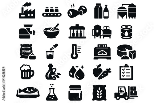 Food manufacturing, beverage processing, industrial automation, packaging line, factory equipment, quality control, bottling, cooking, delivery, robotics, workflow, production