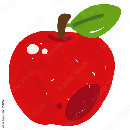 りんごの手描き風イラスト