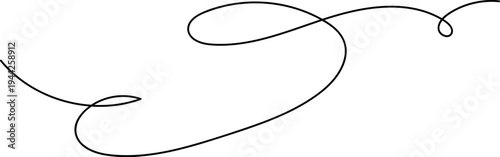 Wavy line with flowing curves. Squiggles form abstract pattern. Curvy doodle line create flowing background with elegant shape, tangled thread, and chaotic brush continuous stroke in vector format