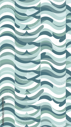 Wavy Patterned Surface with Shades of Green.