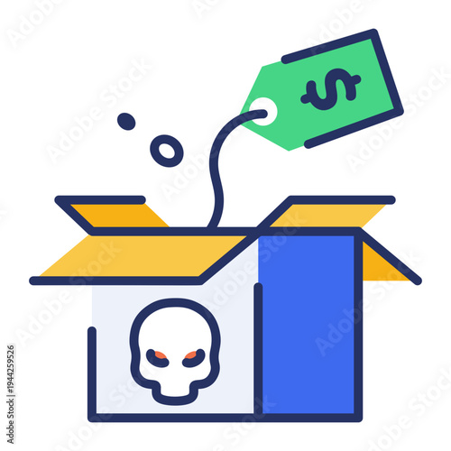 A flat style icon depicting price risk