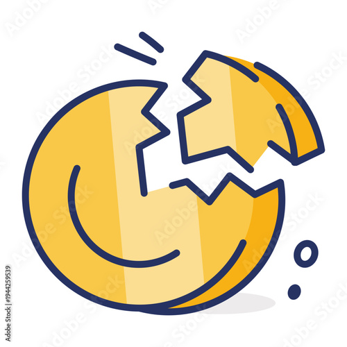 A flat style icon showing financial loss