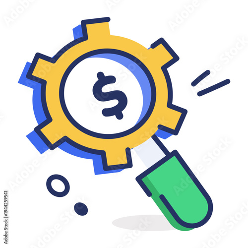 A flat style icon depicting financial management