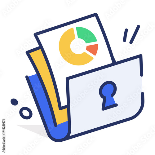 A flat style icon depicting confidential record