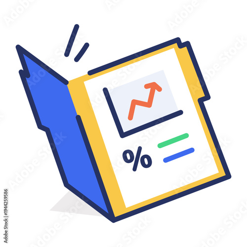 Flat style icon showing scenario planning