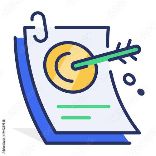Flat style icon depicting forecast chart