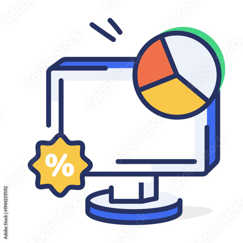 A flat icon depicting financial decision