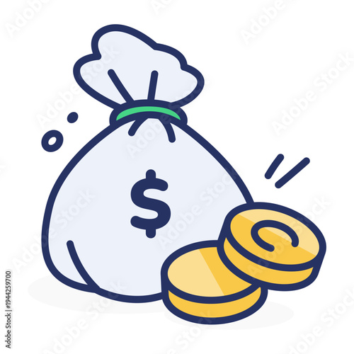 A flat style icon showing business goal