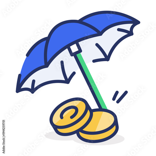 Flat style icon depicting growth chart