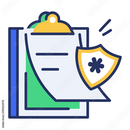 An icon showing business operations in flat style