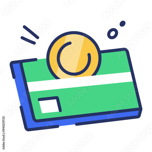 A flat style icon of a success key