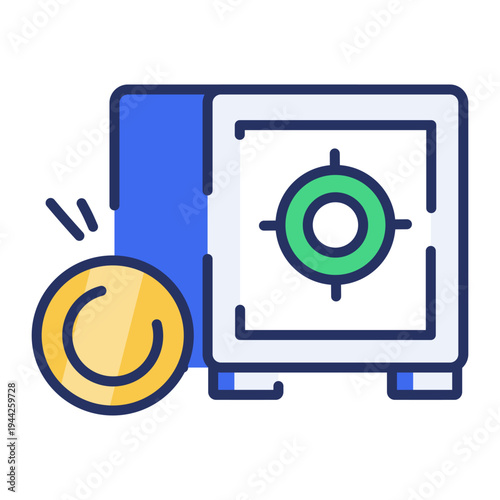 An icon depicting asset protection in flat style