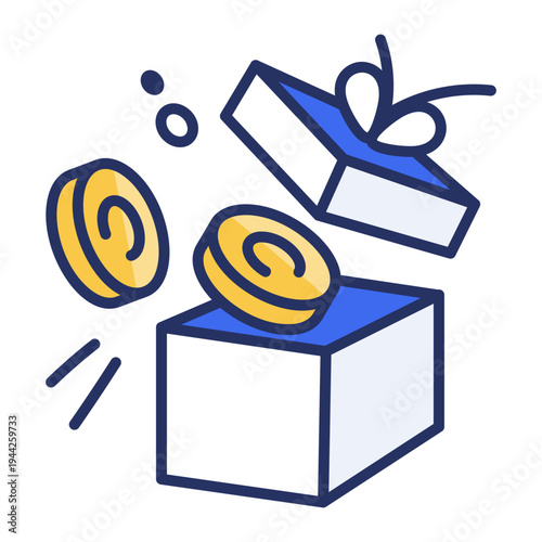 A flat icon depicting revenue growth 