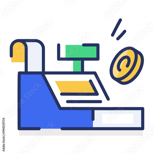 An icon showing catching money in flat style