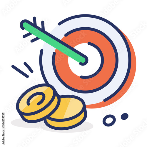 Flat style icon depicting forecast chart