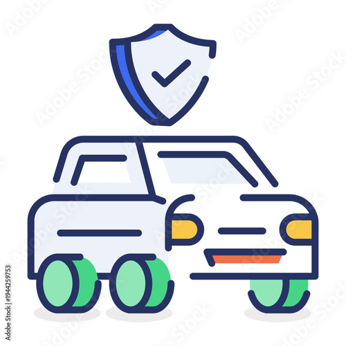 Flat style icon showing scenario planning
