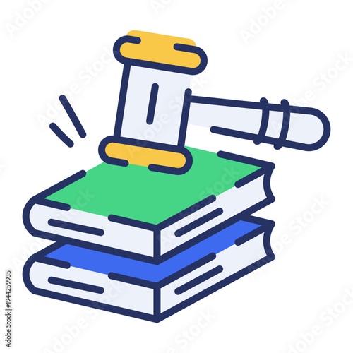 Flat style icon showing legal compliance