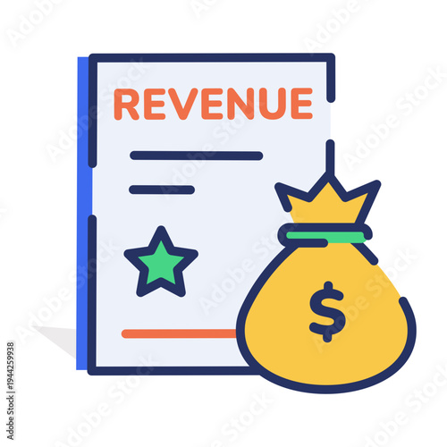 A flat icon depicting revenue growth 