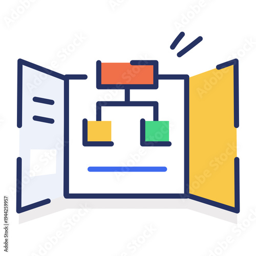 A flat style icon depicting survey questionnaire form