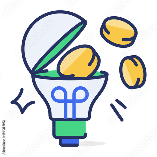 A flat style icon of warehouse storage area