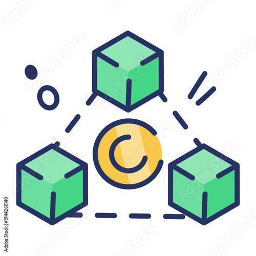 A flat style icon of goods trolley