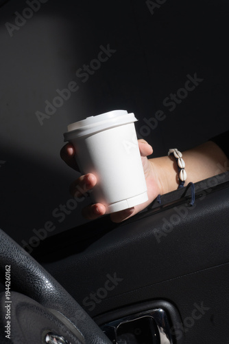 Aesthetic Coffee Cup Grip in Night Commute