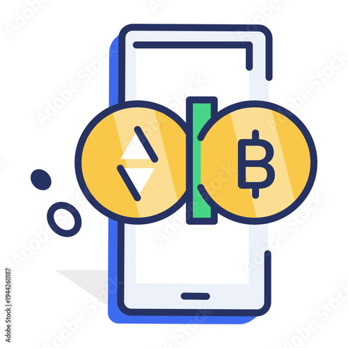 A flat style icon of forklift warehouse vehicle