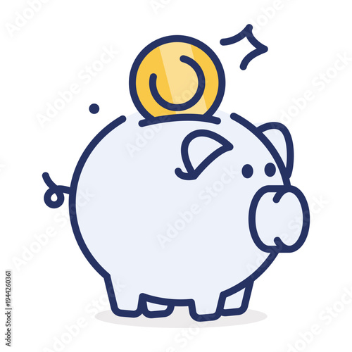A flat icon depicting piggy bank savings