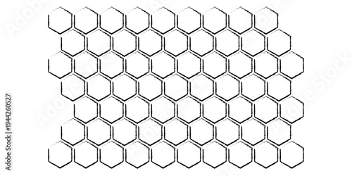 Propolis Honeycomb hexagonal pattern. Honey comb sketch structure background. Honey, pollen, wax, parchment and bee products in sketch style. Stock vector illustration isolated on white background.