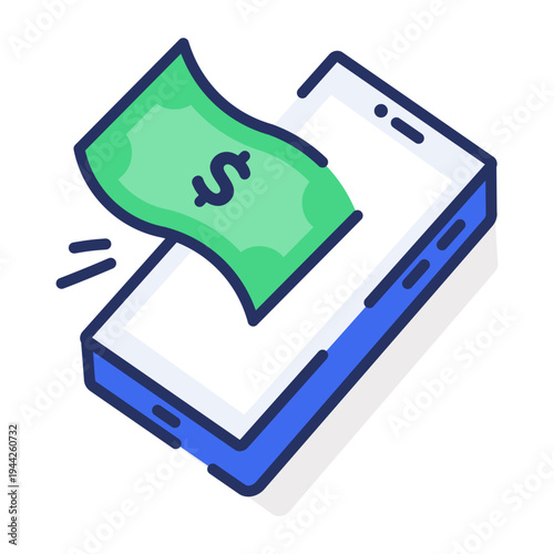 An icon showing investment time designed in flat style