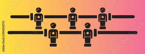 Flat design illustration of foosball players isolated on transparent background