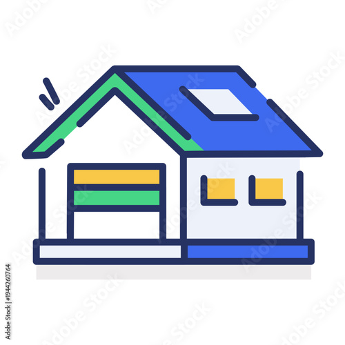 An icon showing rental property designed in flat style