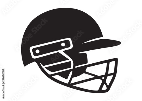cricket helmet logo silhouette vector, batsman helmet logo silhouette vector illustration, safety helmet logo silhouette, sports protection equipment helmet logo silhouette design on white background